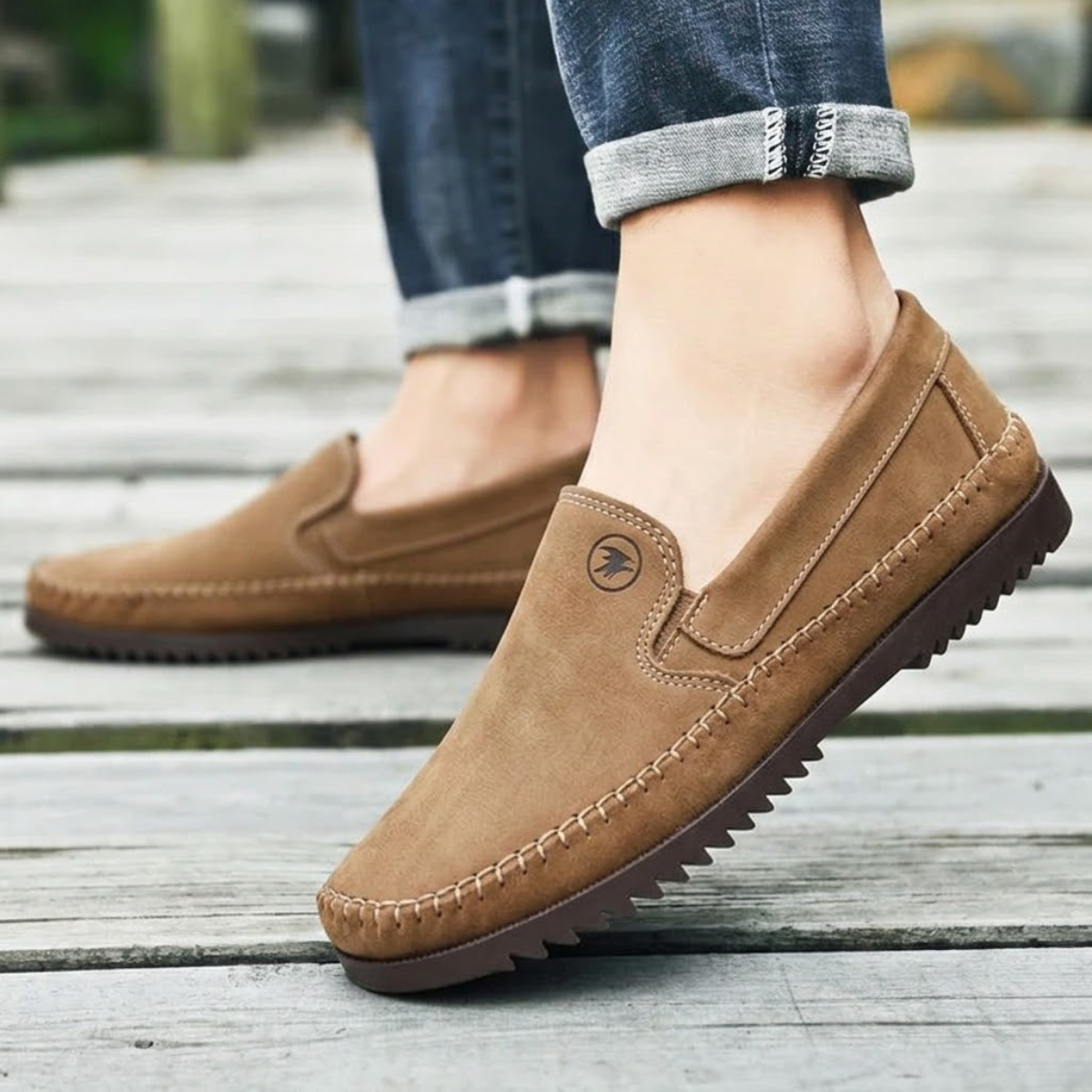 Tênis Masculino Slip On Confortável De Couro