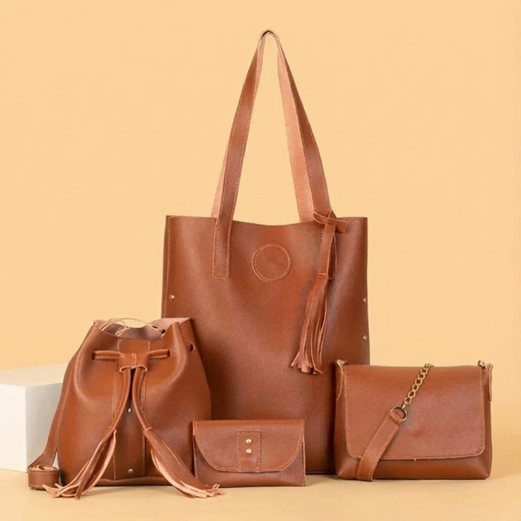 Kit Bolsa Feminina de Couro Vitória