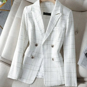 Blazer Feminino Alongado Xadrez Multitare