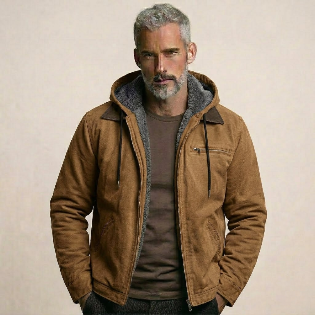 Jaqueta Masculina Forrada com Capuz
