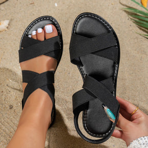 Sandália Rasteira Elástica Confort Clara