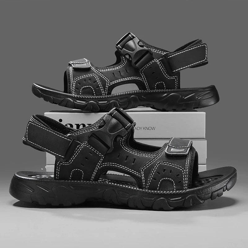 Sandália Masculina de Couro Confortável