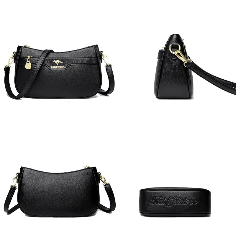 Bolsa de Couro Feminina Tranversal