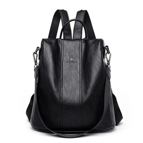 Bolsa Mochila Feminina de Couro