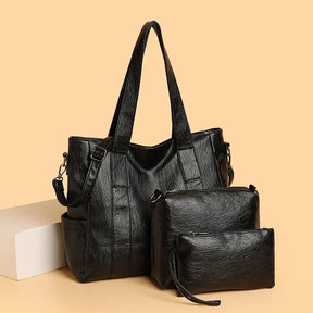 Kit Bolsa Feminina de Couro Legítimo