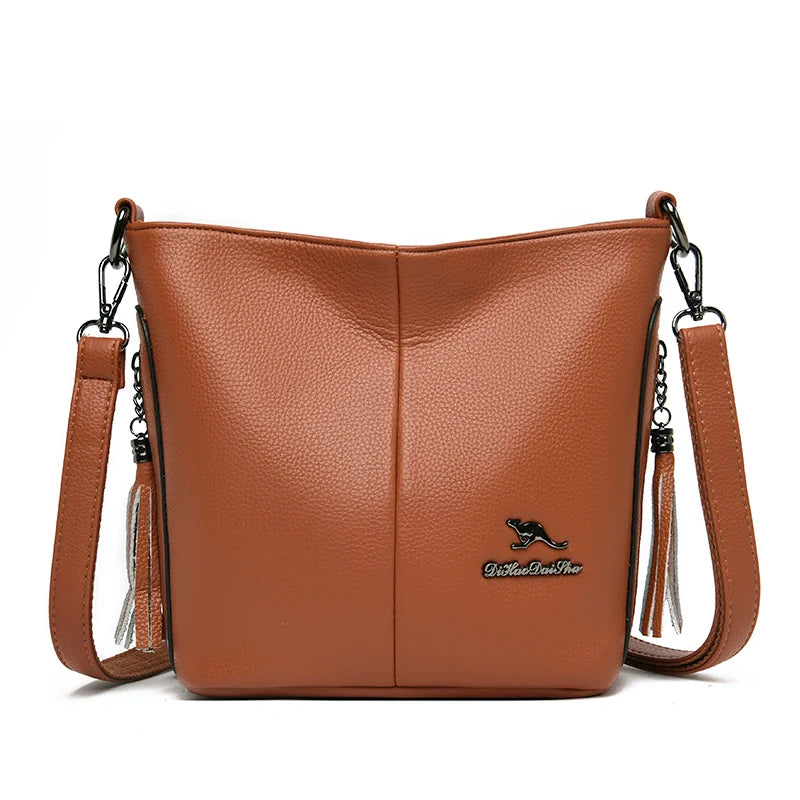 Bolsa de Couro Feminina Tranversal