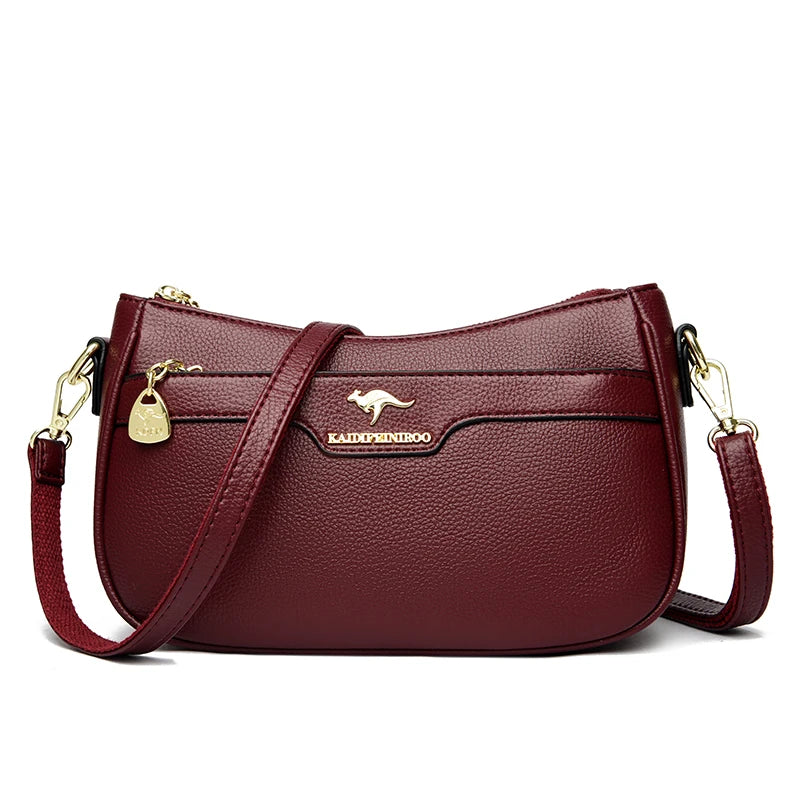 Bolsa de Couro Feminina Tranversal