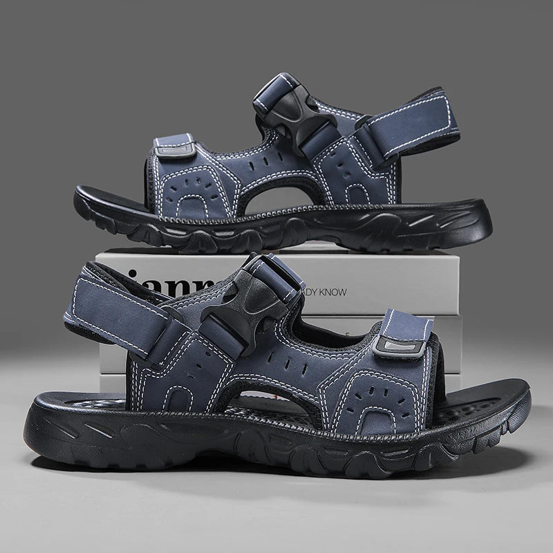 Sandália Masculina de Couro Confortável