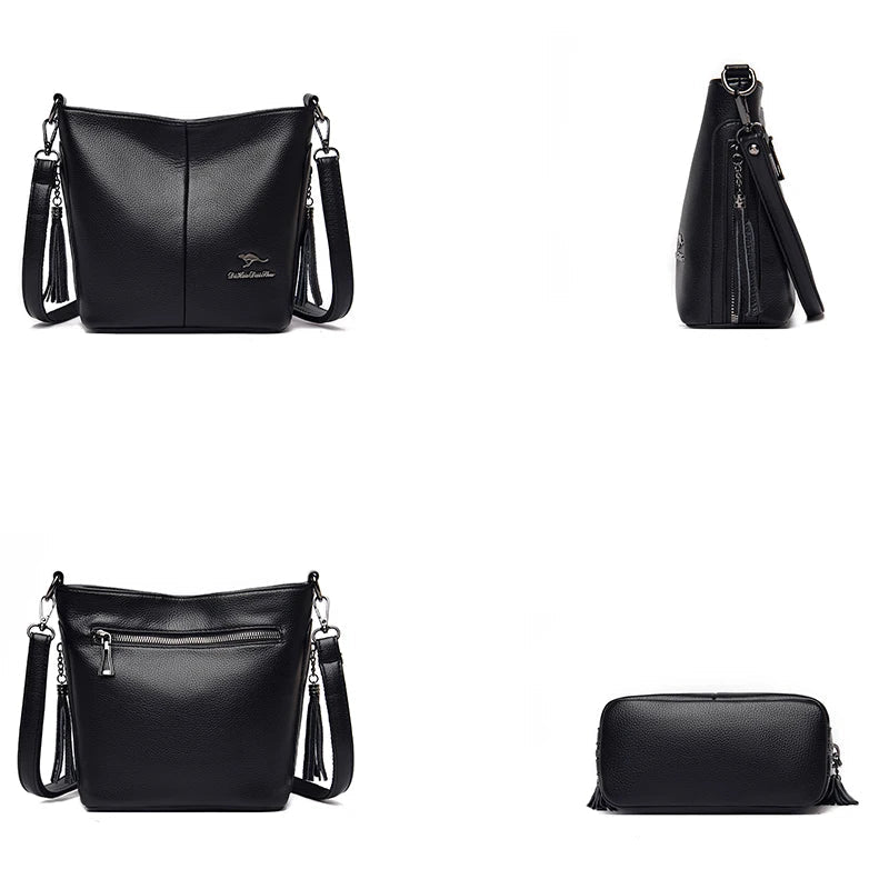 Bolsa de Couro Feminina Tranversal