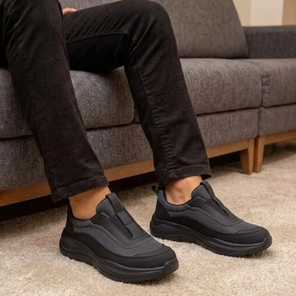 Tênis Ortopédico Masculino Slip On Para Caminhada - Explorer