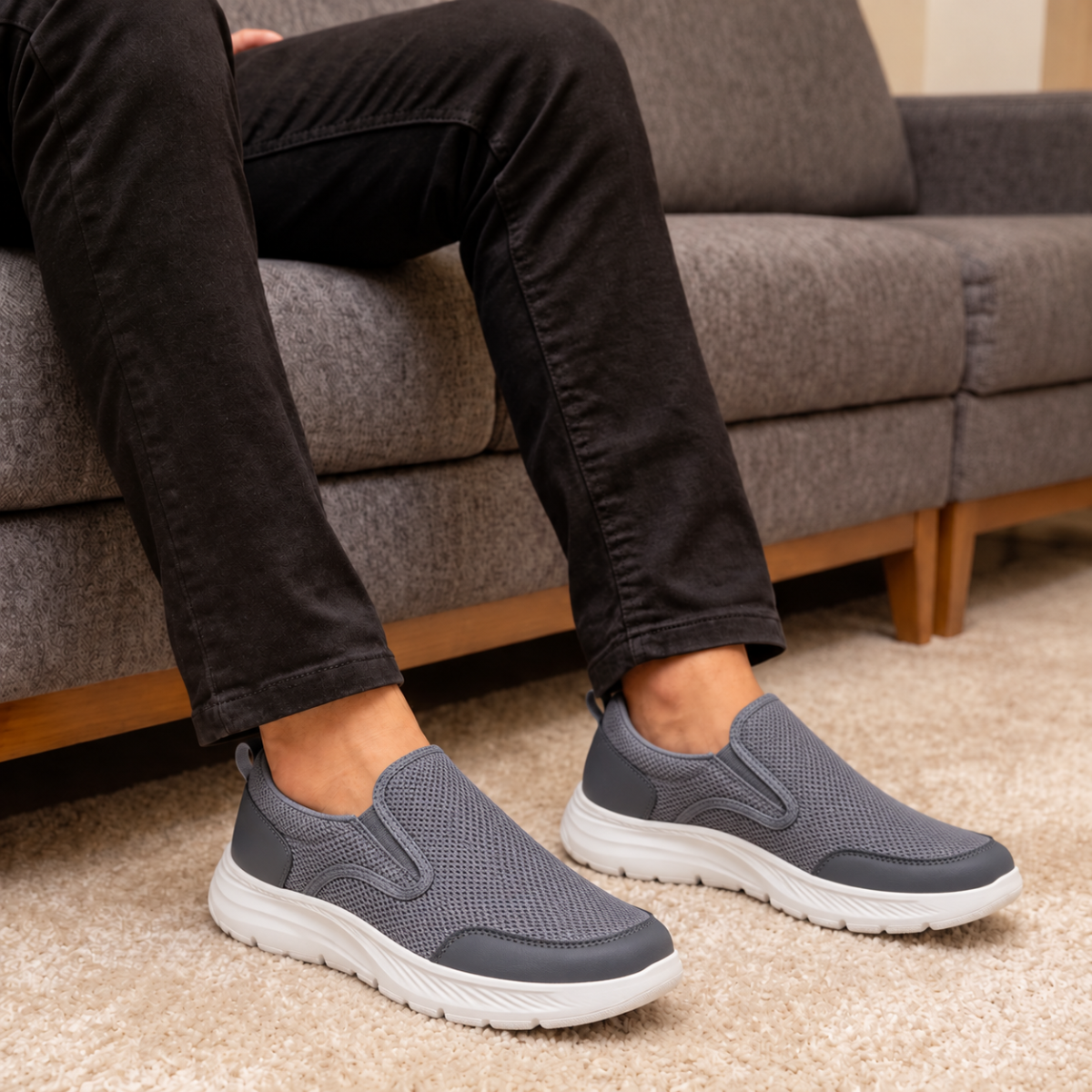 Tênis Slip On Masculino Ortopédico Para Caminhada - Viena