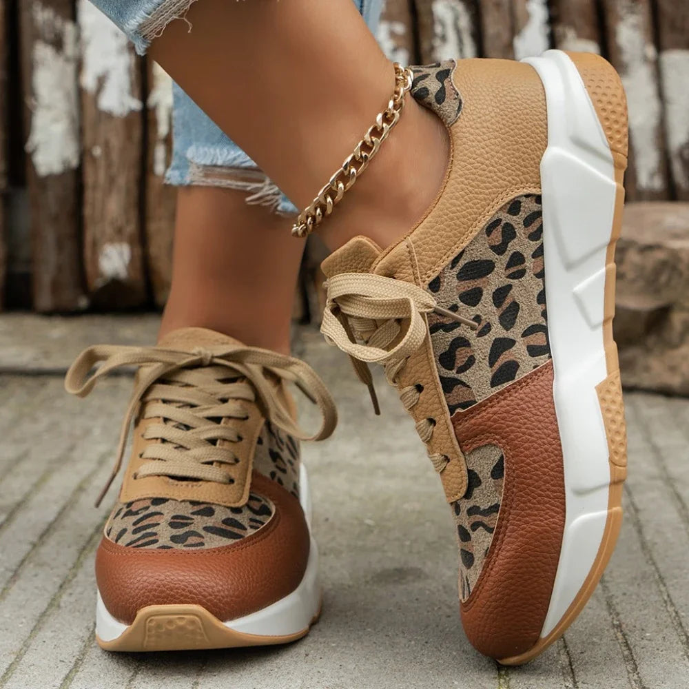 Tênis Ortopédico Feminino Casual Animal Print