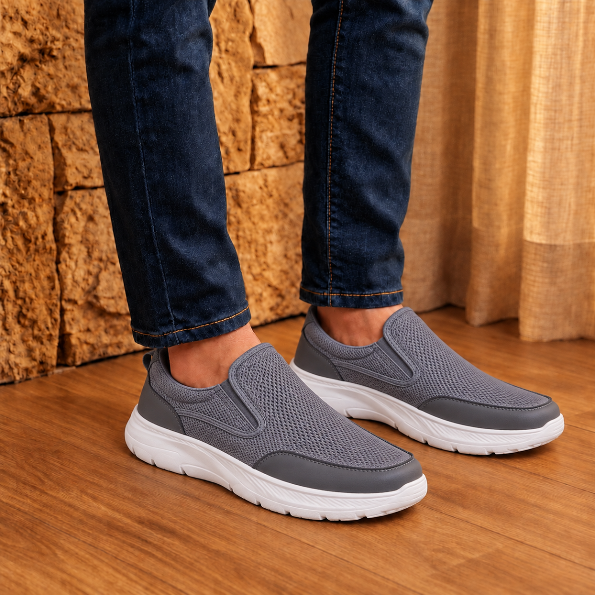Tênis Slip On Masculino Ortopédico Para Caminhada - Viena