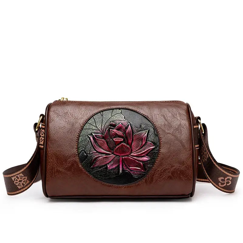Bolsa De Couro Feminina Transversal Marrom 001