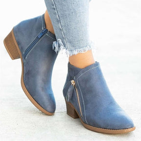 Bota Feminina Cano Curto Confortável Lolla Azul / 33 254