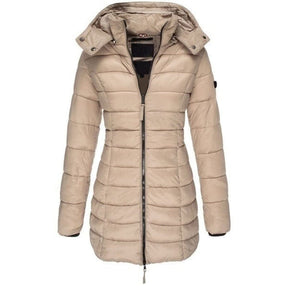 Jaqueta Puffer Feminina Alongada Khaki / P