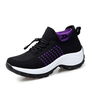 Tênis Para Caminhada Feminino Preto/roxo / 34 033