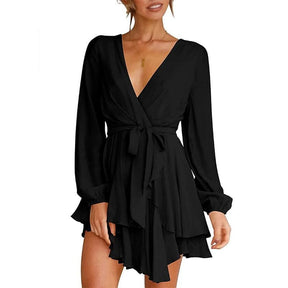 Vestido Chiffon Curto Elegance Preto / P 104