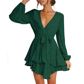 Vestido Chiffon Curto Elegance Verde / P 104